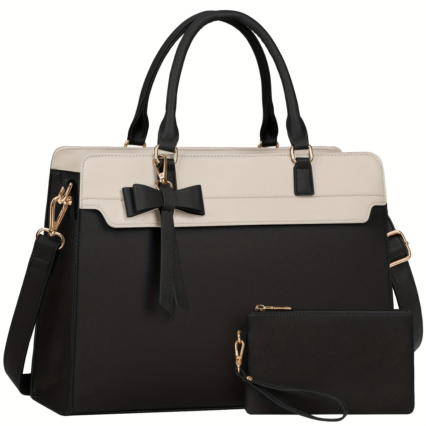 NUBILY 15.6" PU LEATHER LAPTOP TOTE SET