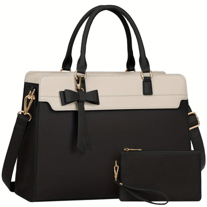 NUBILY 15.6" PU LEATHER LAPTOP TOTE SET