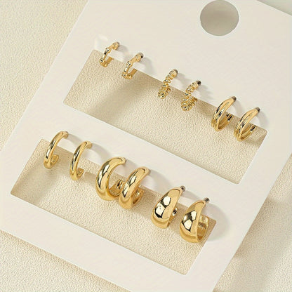 Simple Zinc Alloy Hoop Earrings