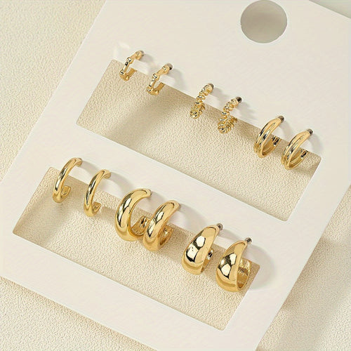 Simple Zinc Alloy Hoop Earrings