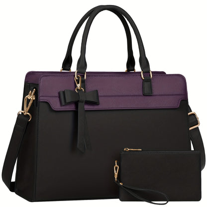 NUBILY 15.6" PU LEATHER LAPTOP TOTE SET