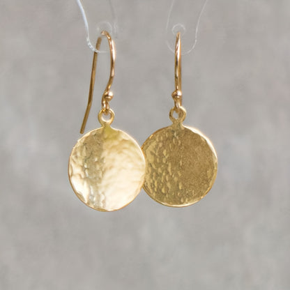 Minimalist Golden Round Earrings