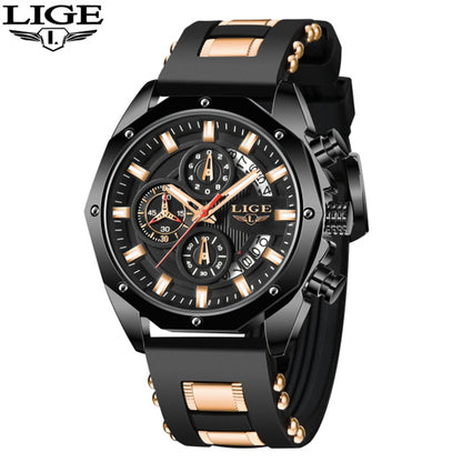 LIGE Luxury Sport Chronograph Watch