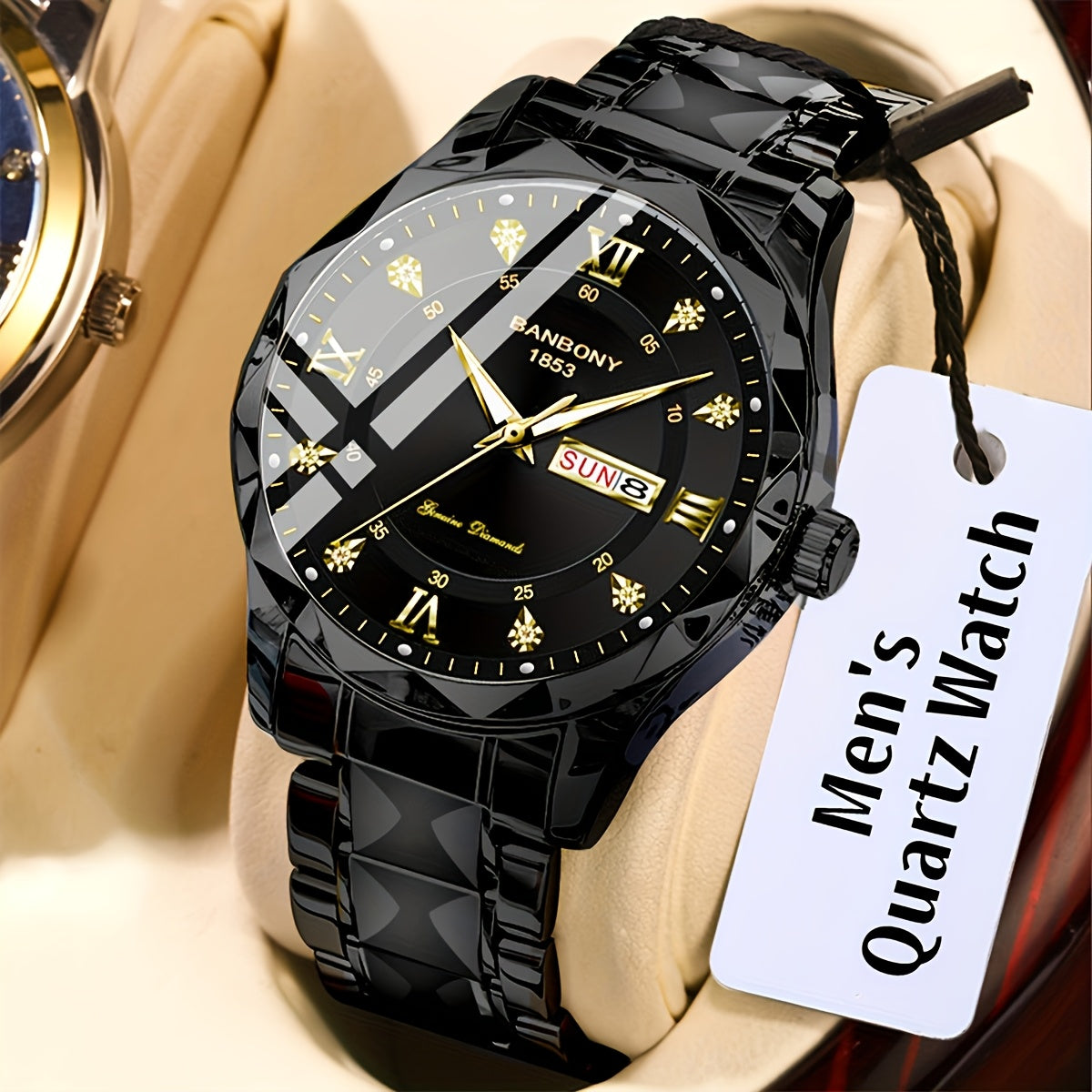 Luxury Stainless Steel Roman Numeral Quartz Watch