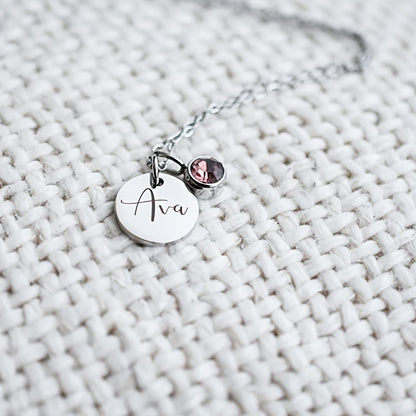 CUSTOMIZED NAME NECKLACE WITH BIRTHSTONE