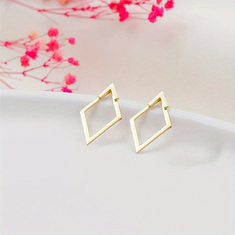 Boho Geometric Cutout Gold Stud Earrings