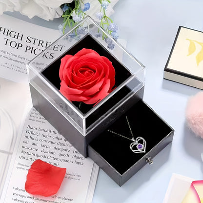 Eternal Rose Gift Box with Pendant Necklace