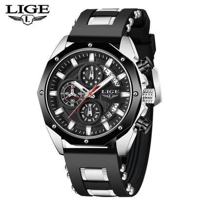 LIGE Luxury Sport Chronograph Watch