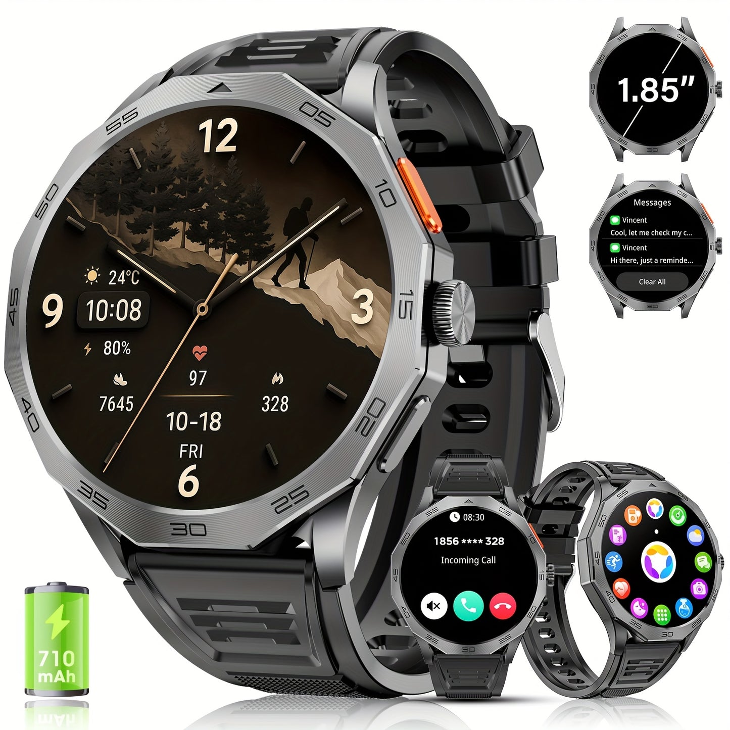 1.75" HD Smartwatch with Bluetooth Calling