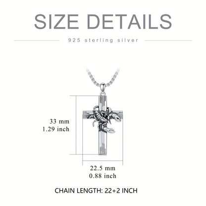 ZODIAC CROSS NECKLACE 925 STERLING SILVER