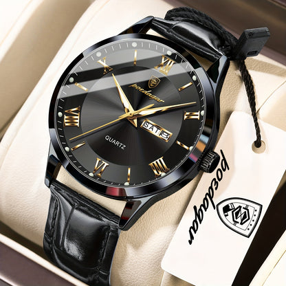 POEDAGAR MEN'S LEATHER WATCH