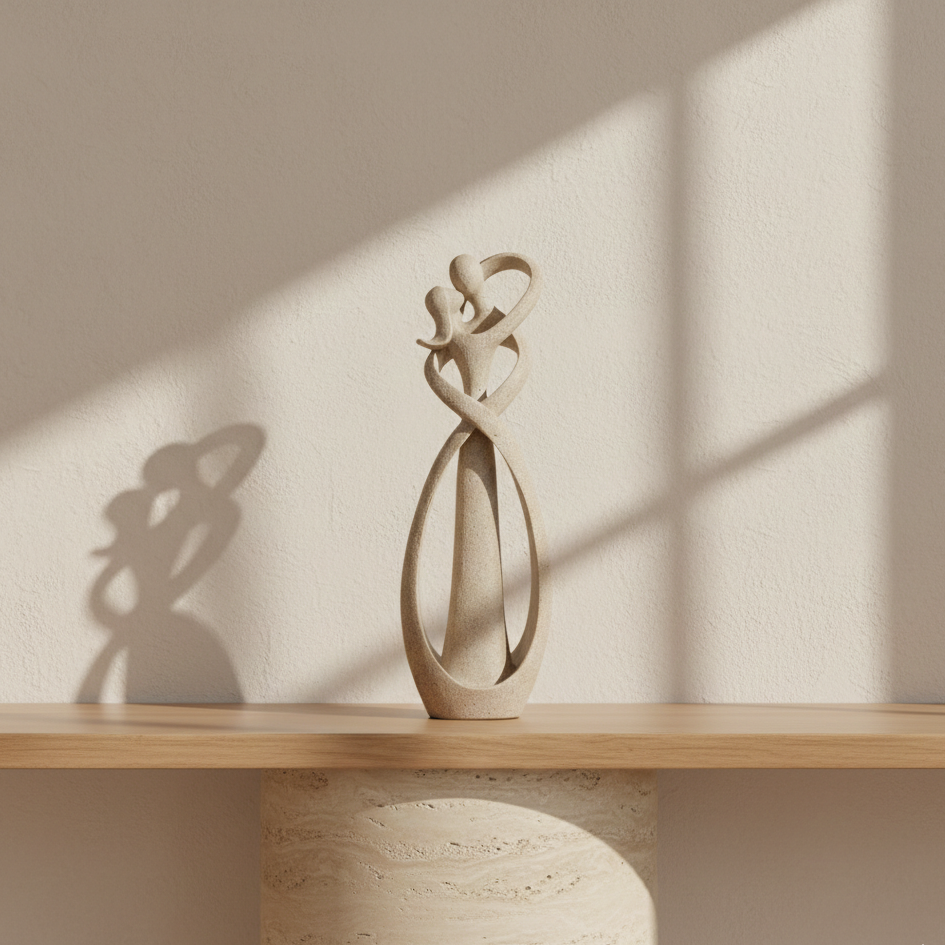 Minimalist Eternal Embrace Sandstone Style Statue