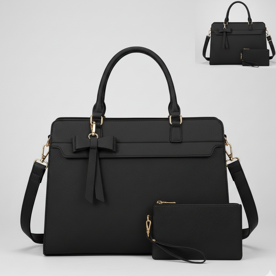 NUBILY 15.6" PU LEATHER LAPTOP TOTE SET