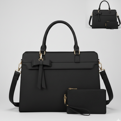 NUBILY 15.6" PU LEATHER LAPTOP TOTE SET