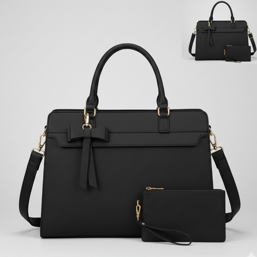 NUBILY 15.6" PU LEATHER LAPTOP TOTE SET