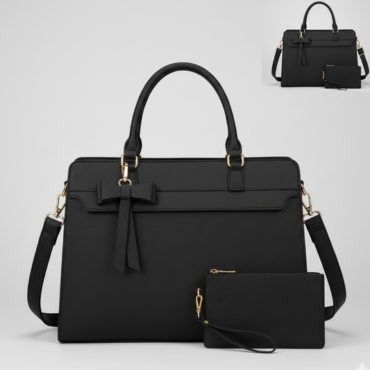 NUBILY 15.6" PU LEATHER LAPTOP TOTE SET