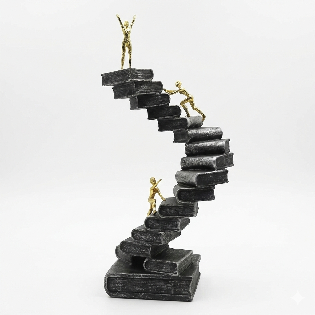 Modern Book Stairs Statue Knowledge Ascent