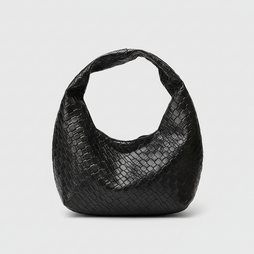 CLASSIC WOVEN EMBOSSED PU LEATHER HOBO BAG