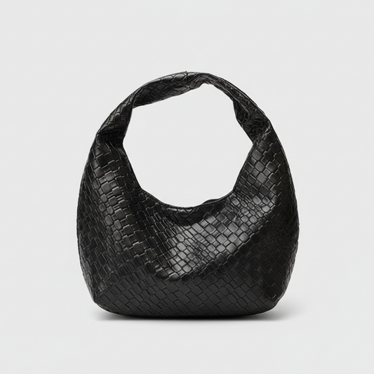 CLASSIC WOVEN EMBOSSED PU LEATHER HOBO BAG