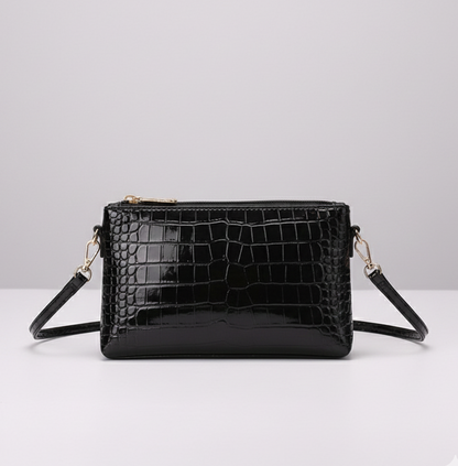 RED CROCODILE PATTERN MINI CROSSBODY BAG