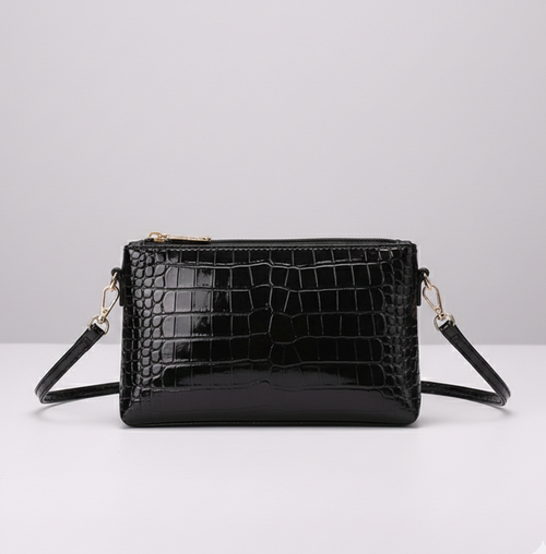 RED CROCODILE PATTERN MINI CROSSBODY BAG