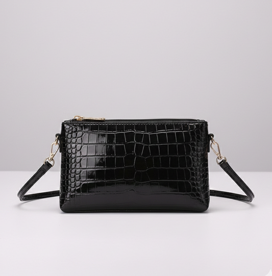 RED CROCODILE PATTERN MINI CROSSBODY BAG