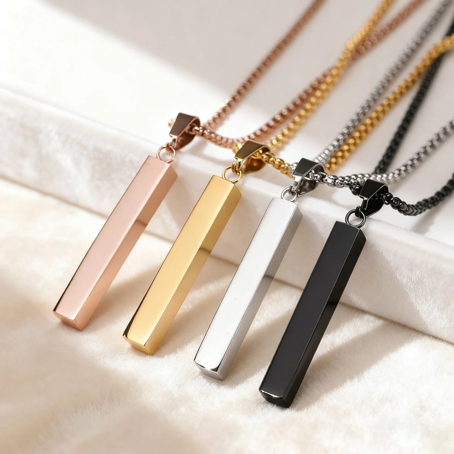 Waterproof Stainless Steel Bar Necklace