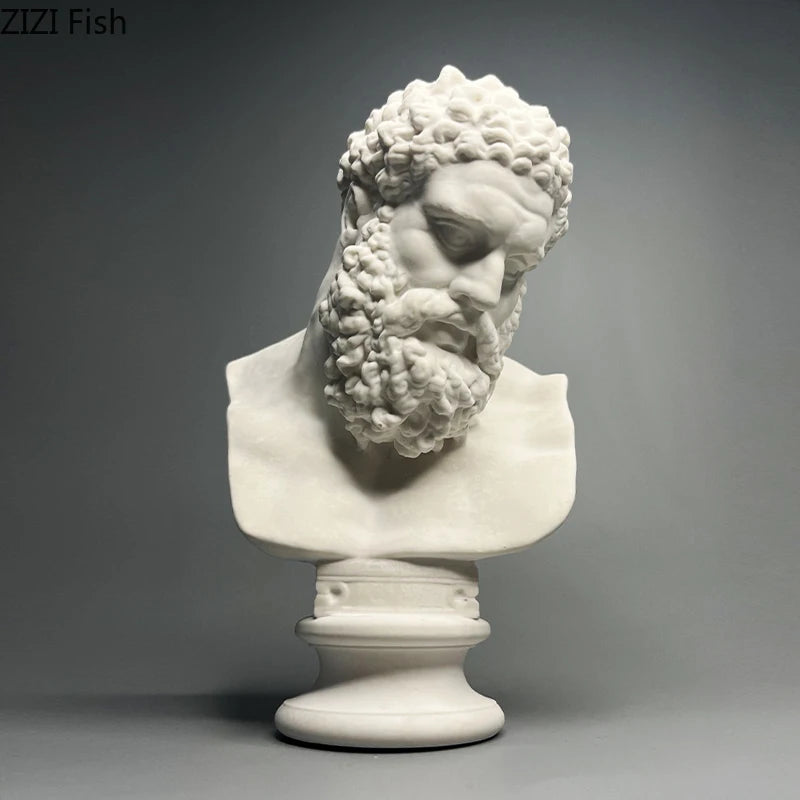 Roman Mythology Hercules Bust Statue Minimalist Decor