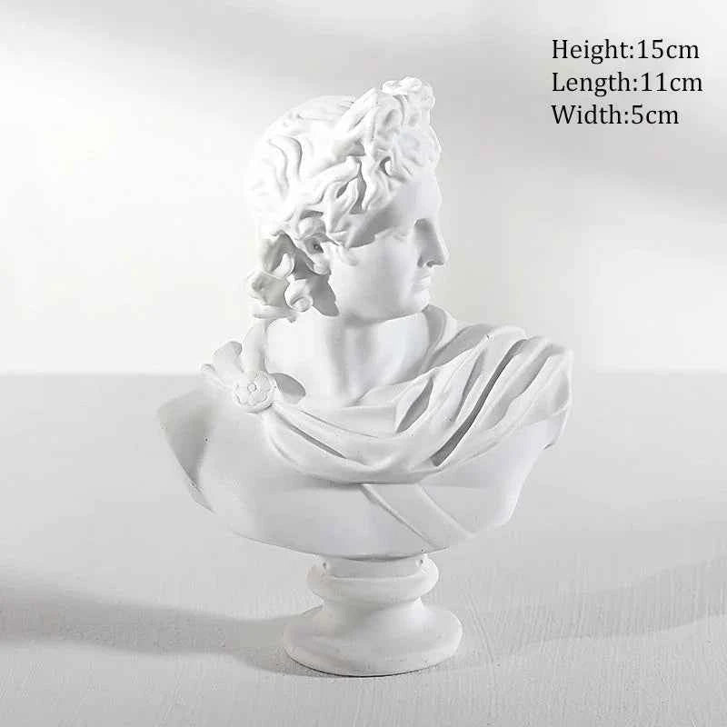 Ancient Greek Goddess Athena Sun God Apollo Mini Plaster Resin Statue Nordic Home Decoration David Head Figurine Art Ornaments