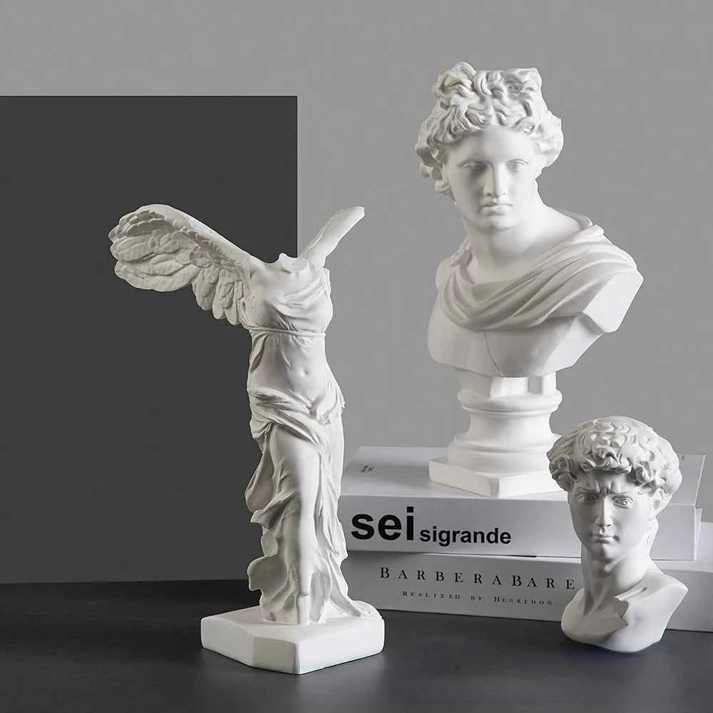 Greek Victory Goddess Statue with Angel Wings Resin Sculpture for Home Cabinet Office Desk Bookshelf Decor Artistic Decoration
