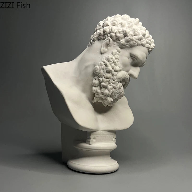 Roman Mythology Hercules Bust Statue Minimalist Decor