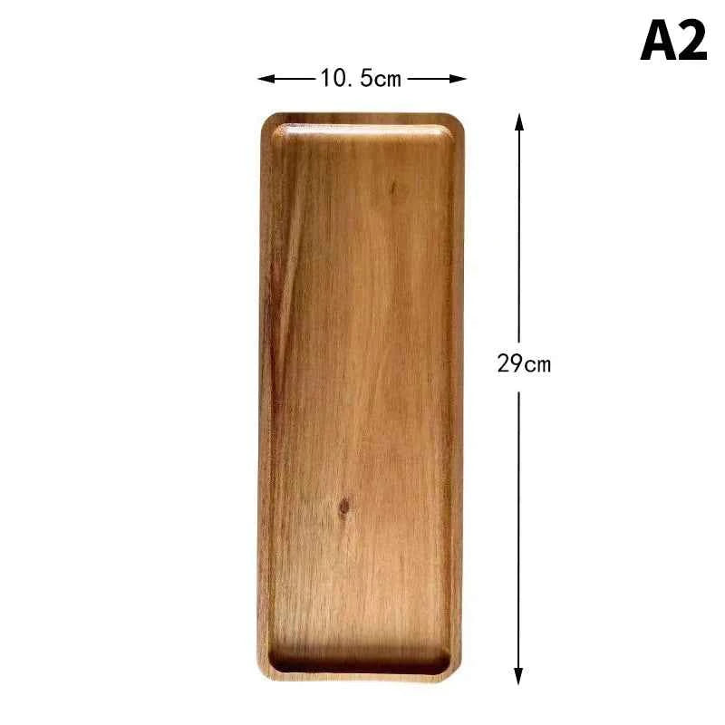 1PC Wooden Serving Trays Oval Wood Tray Platters for Serving Food Dishes Dinner Plates Solid Wood Round Dessert Plate