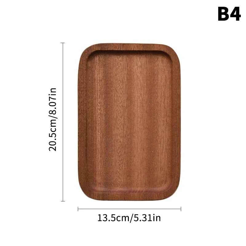 1PC Wooden Serving Trays Oval Wood Tray Platters for Serving Food Dishes Dinner Plates Solid Wood Round Dessert Plate