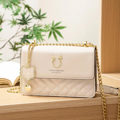 GENUINE LEATHER WOMEN’S CHAIN CROSSBODY BAG