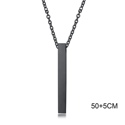 Waterproof Stainless Steel Bar Necklace