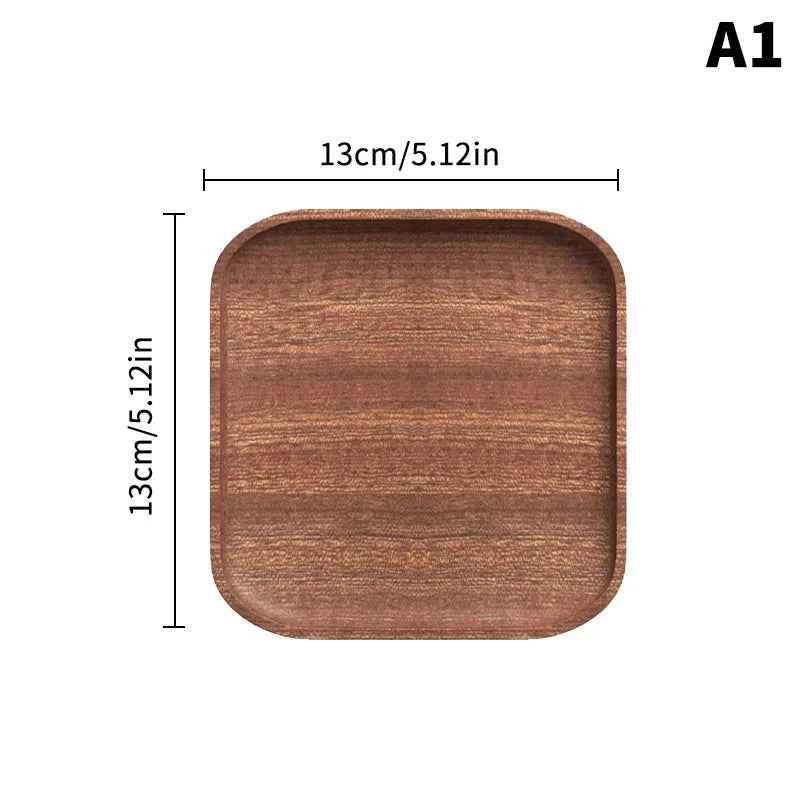1PC Wooden Serving Trays Oval Wood Tray Platters for Serving Food Dishes Dinner Plates Solid Wood Round Dessert Plate