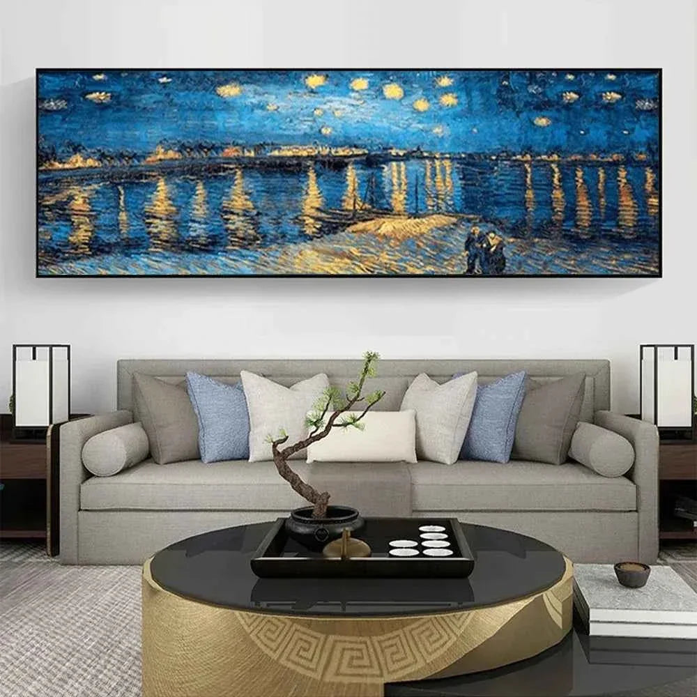 Scandinavian Minimalist Wall Art Van Gogh Painting "Starry Night" HD Canvas Poster Prints Home Bedroom Living Room Decoration