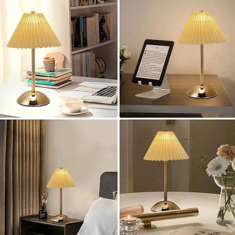 LED Table Lamp Creative Atmosphere Desk Lamp USB Rechargeable Table Lamp Vintage Bedroom Bedside Study Decorative Night Lights