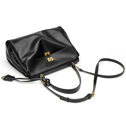 LUXURY RODEO LEATHER TOTE WITH GOLD BUCKLE