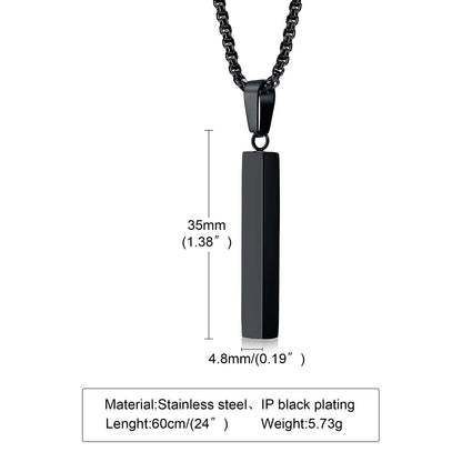 Waterproof Stainless Steel Bar Necklace