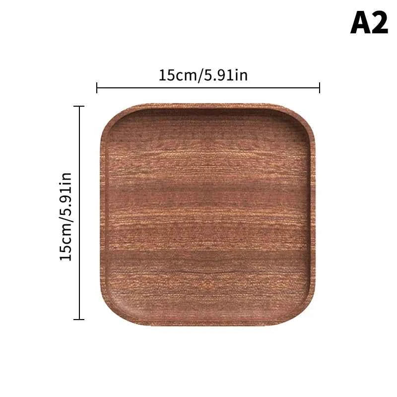 1PC Wooden Serving Trays Oval Wood Tray Platters for Serving Food Dishes Dinner Plates Solid Wood Round Dessert Plate