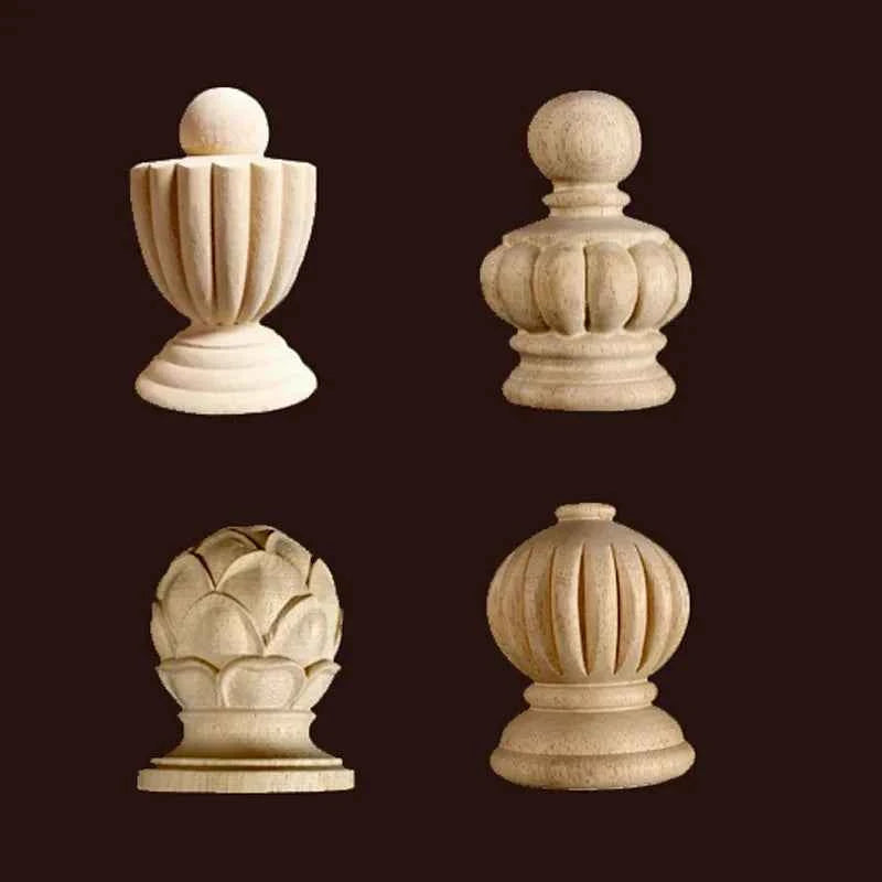 Vintage Wood Carved Cabinet Seat Feets European Style Home Decor Applique Ornament Furniture Sofa Legs Decoration Accessories