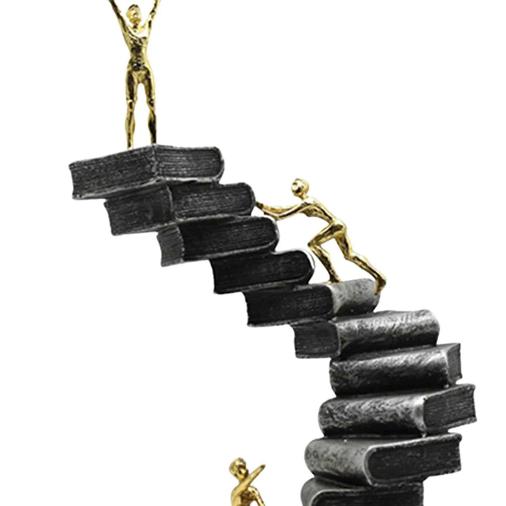 Resin Crafts Thinker Statues Ladder Statue For Bookshelf Decorative Objects Decoration Book Mountain Staircase Statue