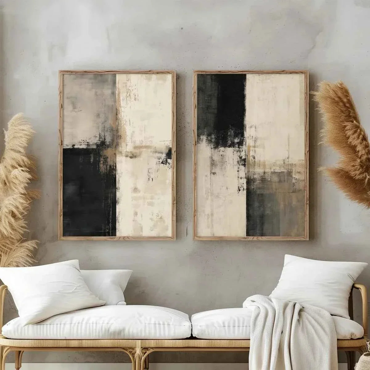2pcs/set Japanese Retro Wabi Sabi Mountains Abstract Canvas Print Poster Modern Minimalist Art Print Home Decor Wall Art Poster