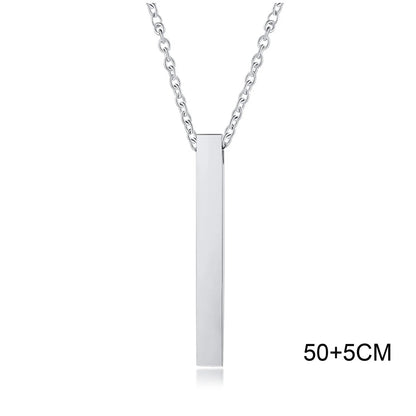 Waterproof Stainless Steel Bar Necklace