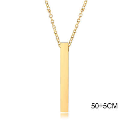 Waterproof Stainless Steel Bar Necklace
