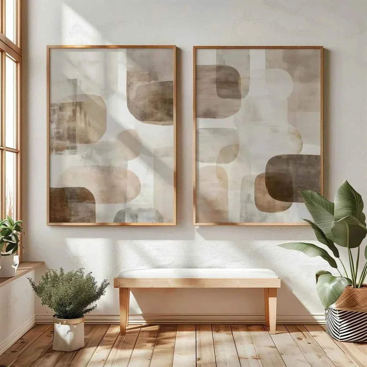 2pcs/set Japanese Retro Wabi Sabi Mountains Abstract Canvas Print Poster Modern Minimalist Art Print Home Decor Wall Art Poster