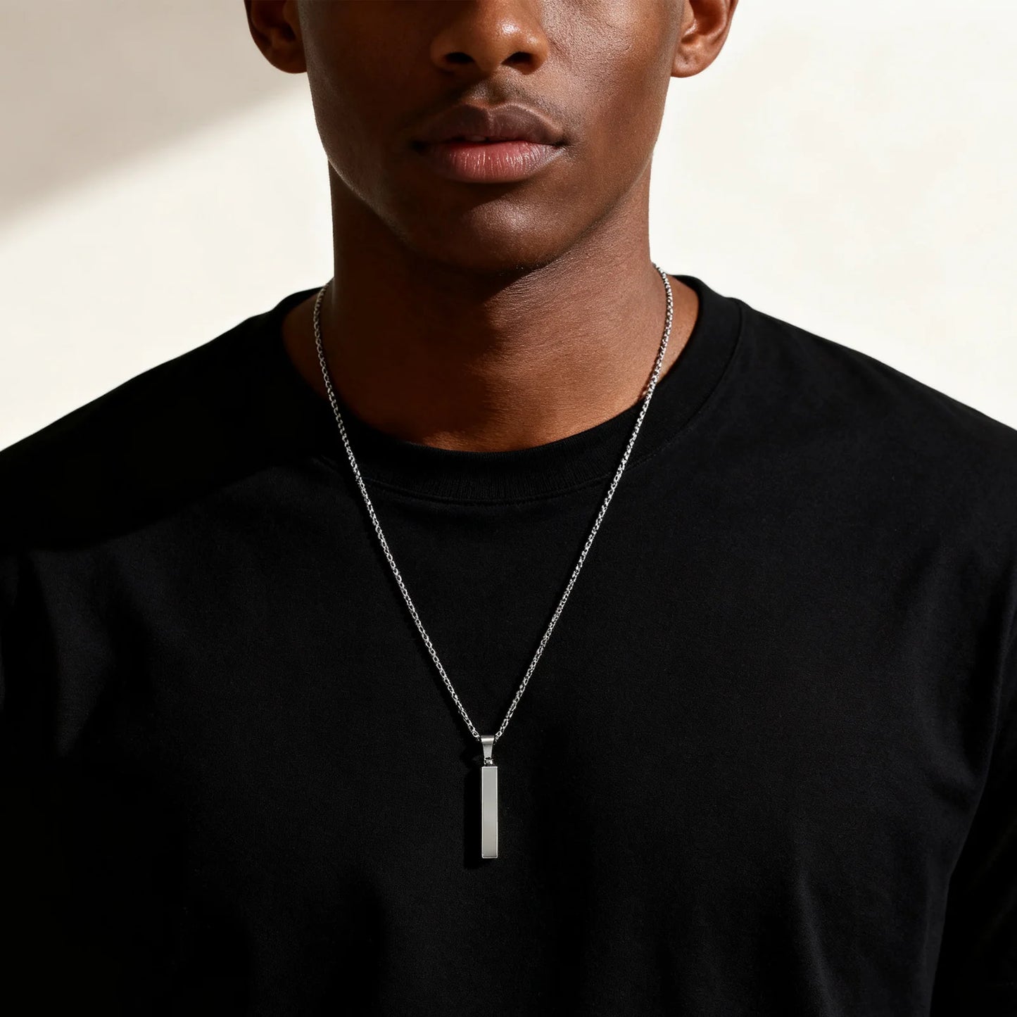 Waterproof Stainless Steel Bar Necklace