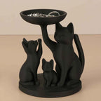 Cross-Border Dark Black Cat Family-Shaped Storage Tray For Retro Cute-Style Desktop Storage Scenario