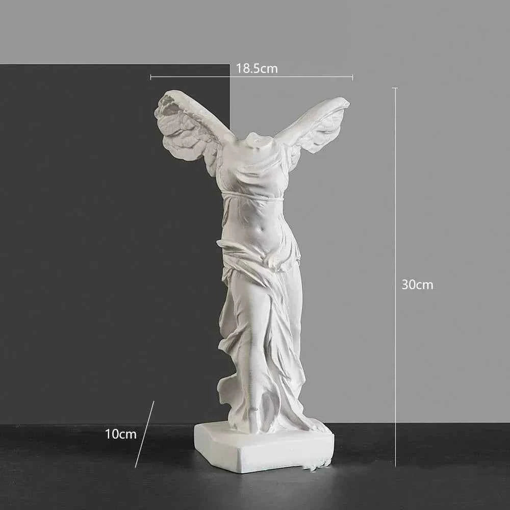 Greek Victory Goddess Statue with Angel Wings Resin Sculpture for Home Cabinet Office Desk Bookshelf Decor Artistic Decoration